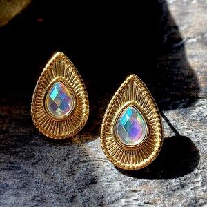 NEW Golden Teardrop Statement Earrings